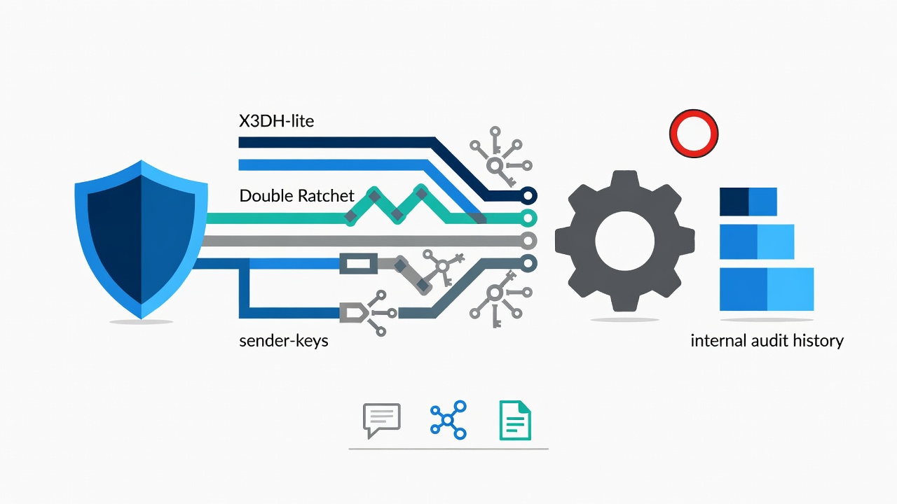 X3DH-lite + Double Ratchet + sender-keys E2EE messenger protocol (Kotlin) — internal audit history included, no independent review yet