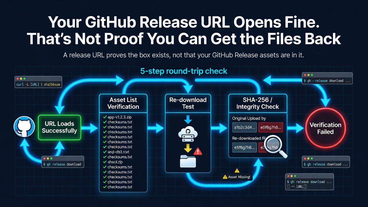 Your GitHub Release URL Opens Fine. That's Not Proof You Can Get the Files Back
