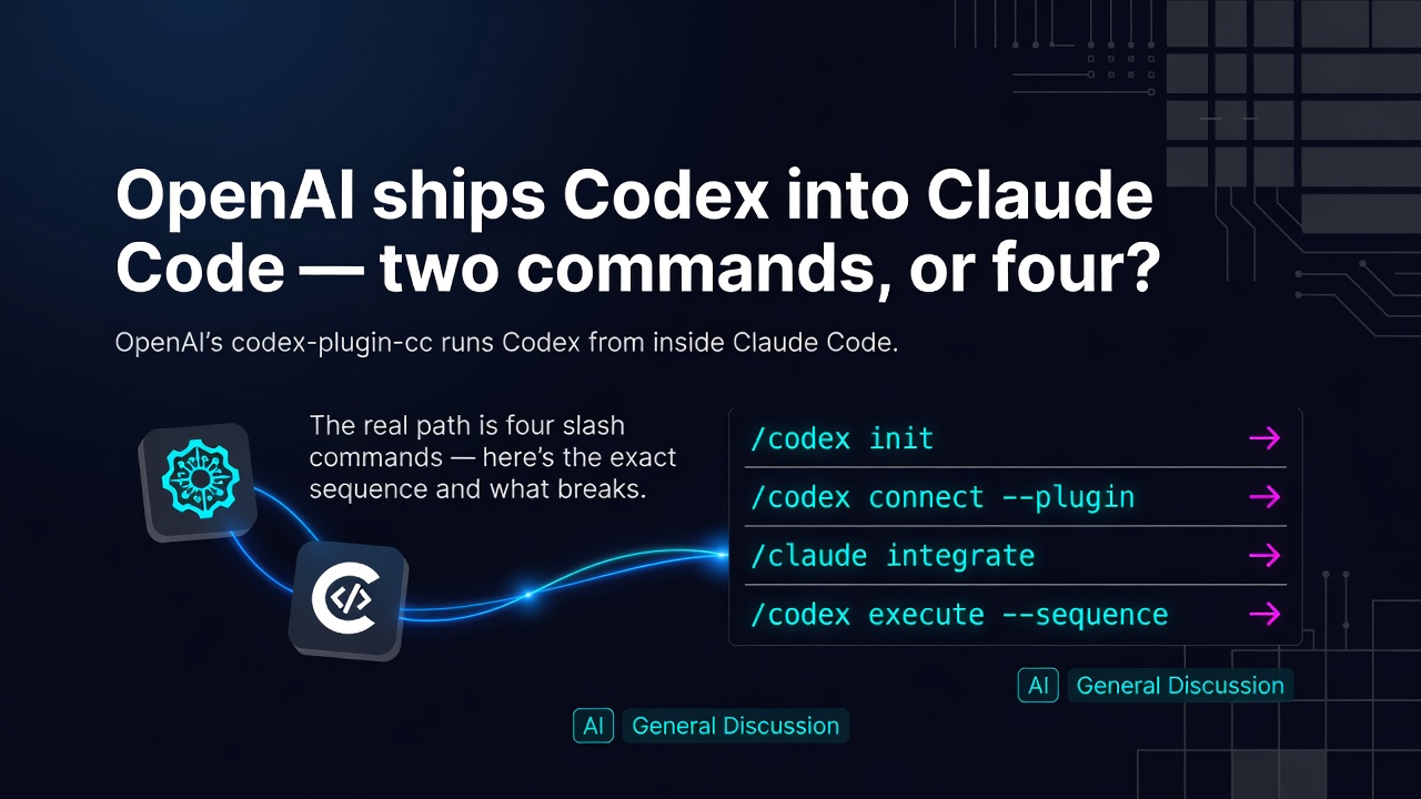 OpenAI ships Codex into Claude Code — two commands, or four?