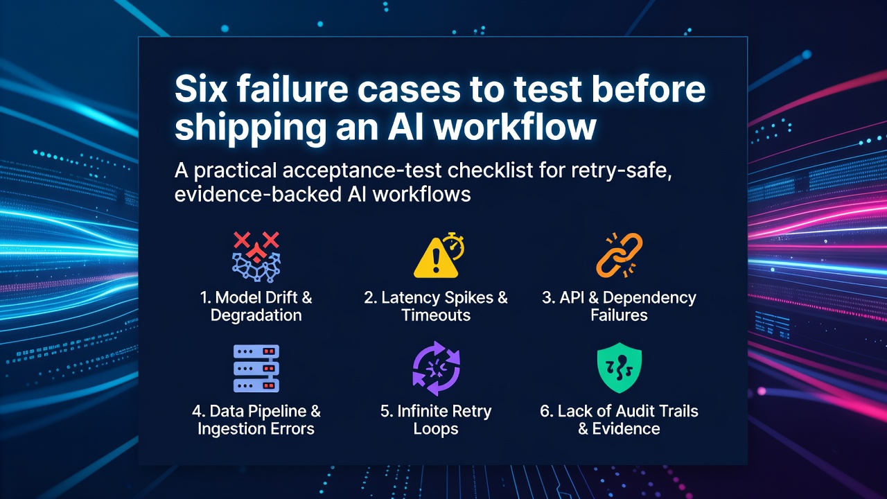 Six failure cases to test before shipping an AI workflow