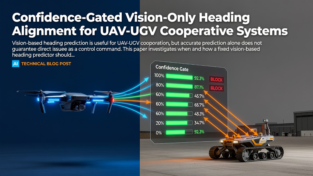 Confidence-Gated Vision-Only Heading Alignment for UAV-UGV Cooperative Systems