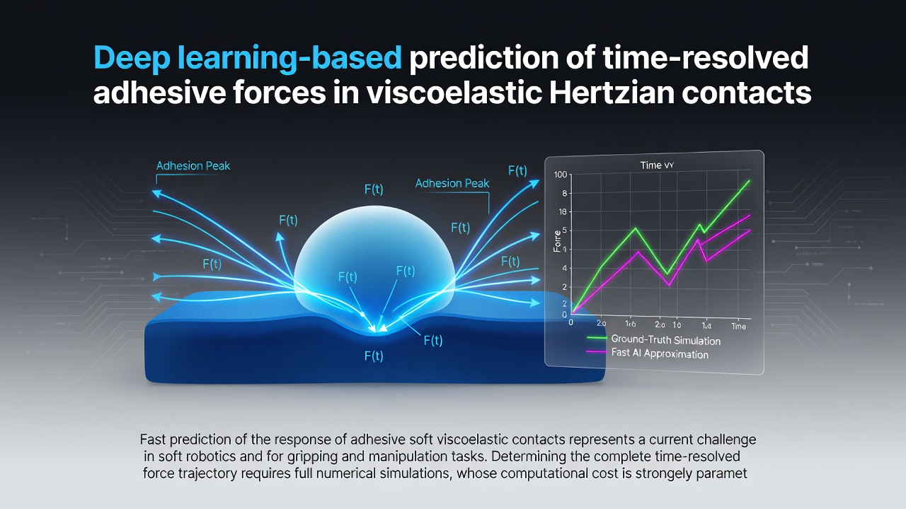 Deep learning-based prediction of time-resolved adhesive forces in viscoelastic Hertzian contacts