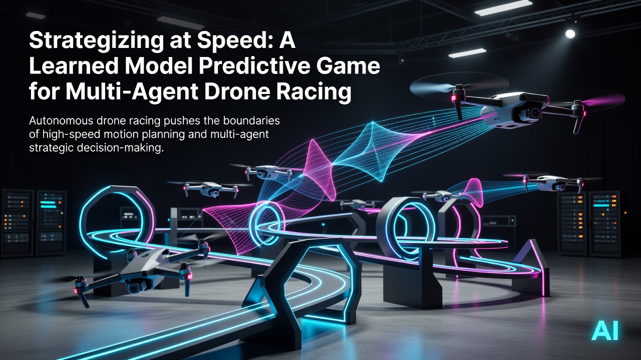 Strategizing at Speed: A Learned Model Predictive Game for Multi-Agent Drone Racing