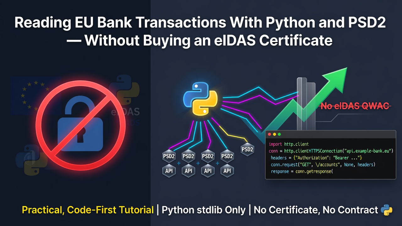 Reading EU Bank Transactions With Python and PSD2 — Without Buying an eIDAS Certificate