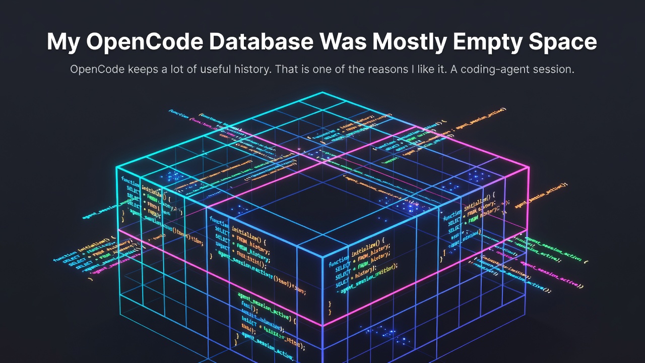 My OpenCode Database Was Mostly Empty Space