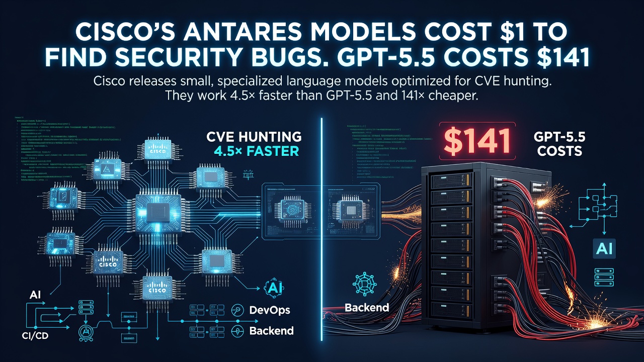 Cisco's Antares Models Cost $1 to Find Security Bugs. GPT-5.5 Costs $141