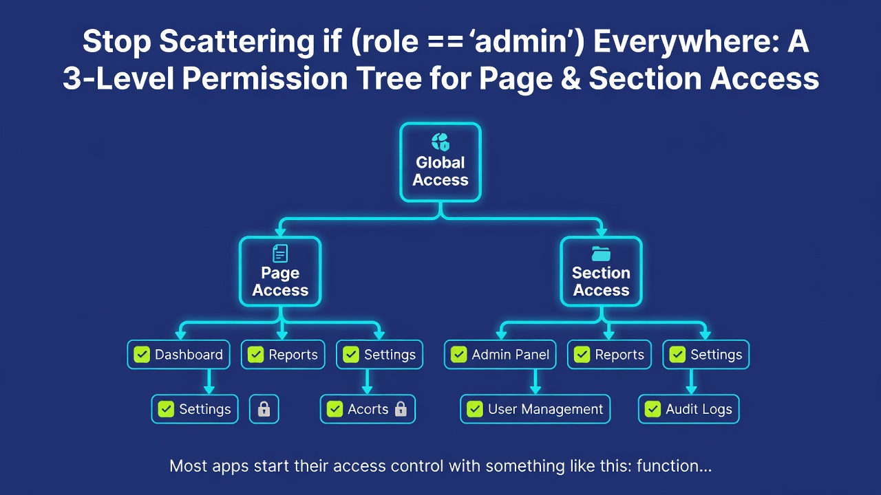 Stop Scattering if (role === 'admin') Everywhere: A 3-Level Permission Tree for Page & Section Access