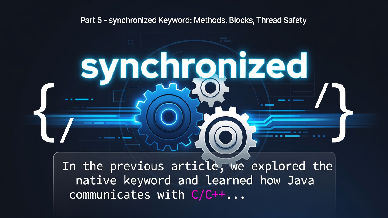 Part 5 - synchronized Keyword: Methods, Blocks, Thread Safety