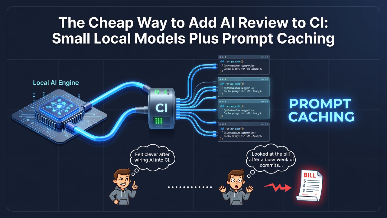 The Cheap Way to Add AI Review to CI: Small Local Models Plus Prompt Caching