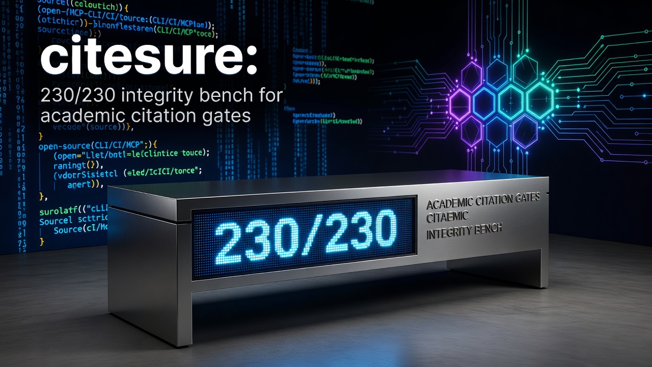 citesure: 230/230 integrity bench for academic citation gates