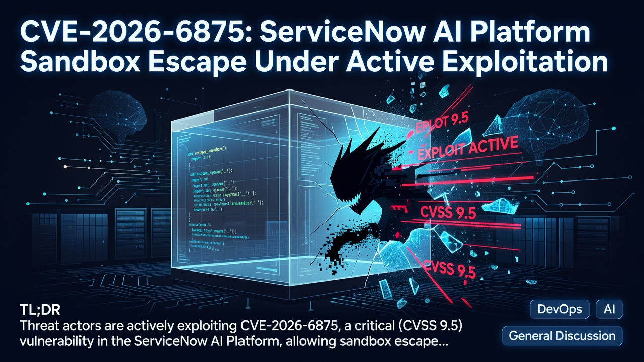 CVE-2026-6875: ServiceNow AI Platform Sandbox Escape Under Active Exploitation