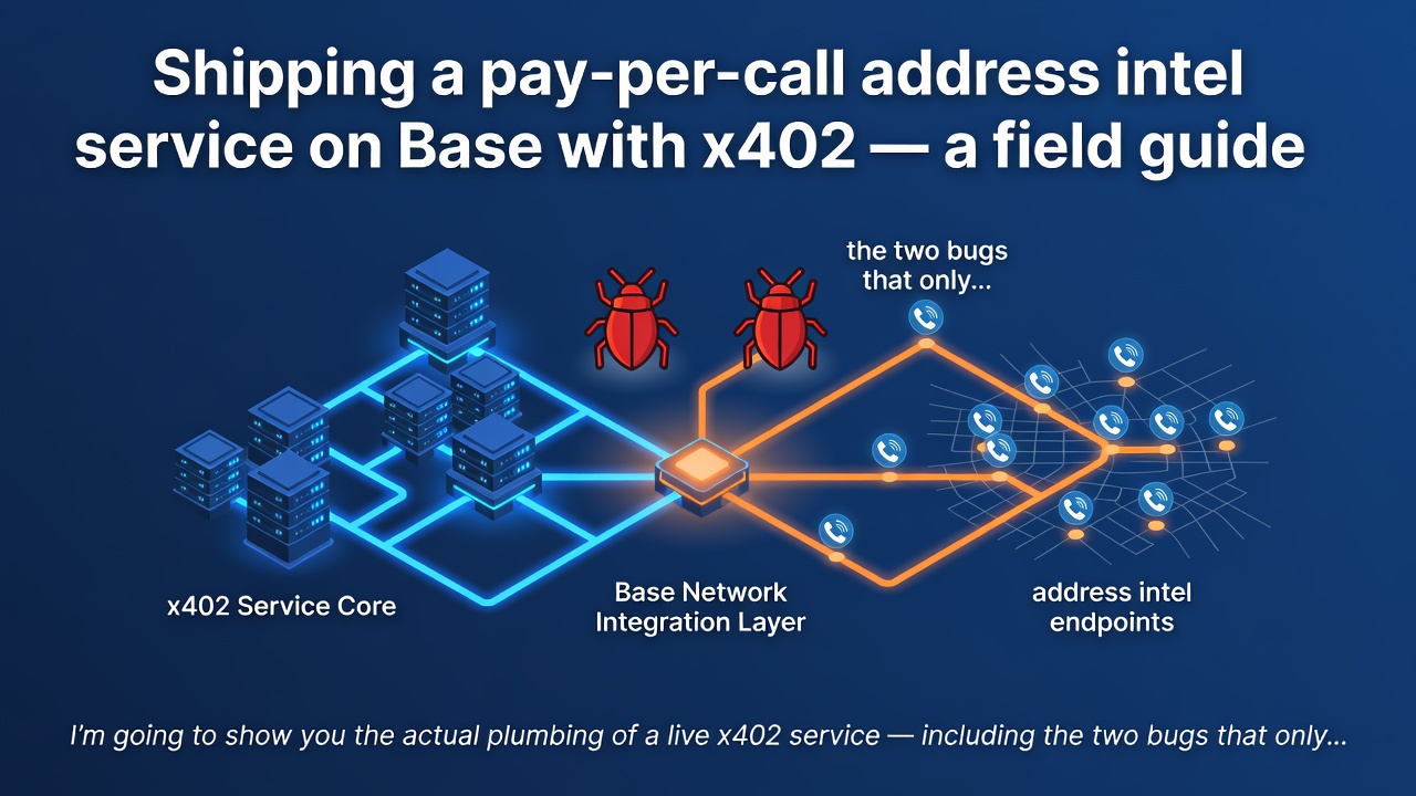 Shipping a pay-per-call address intel service on Base with x402 — a field guide