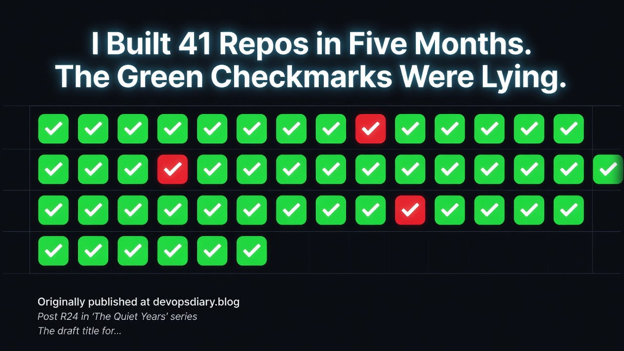 I Built 41 Repos in Five Months. The Green Checkmarks Were Lying.