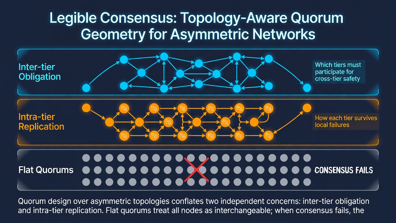 Legible Consensus: Topology-Aware Quorum Geometry for Asymmetric Networks