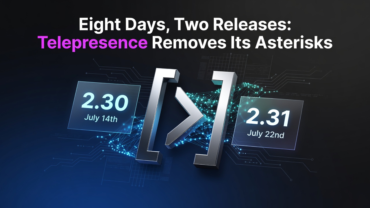 Eight Days, Two Releases: Telepresence Removes Its Asterisks