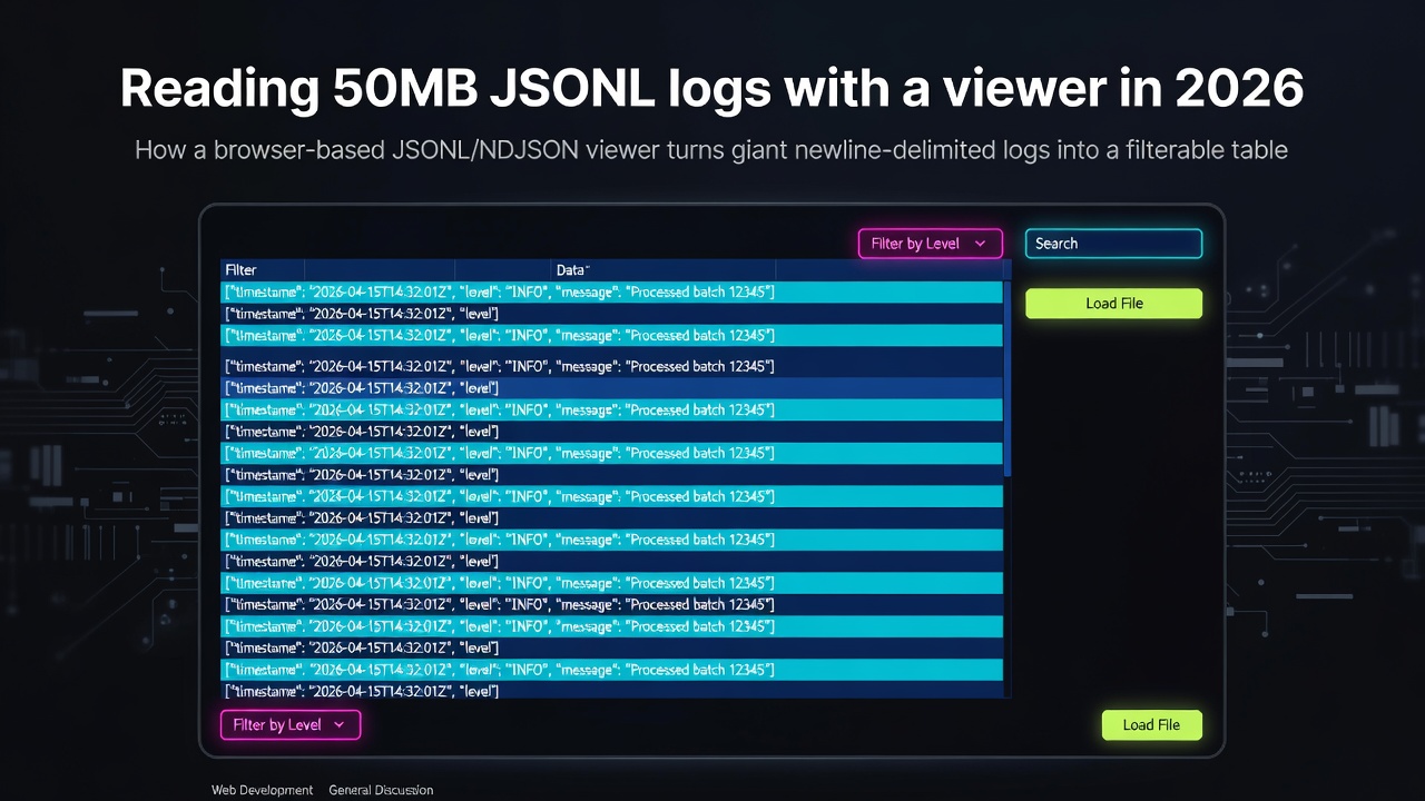 Reading 50MB JSONL logs with a viewer in 2026