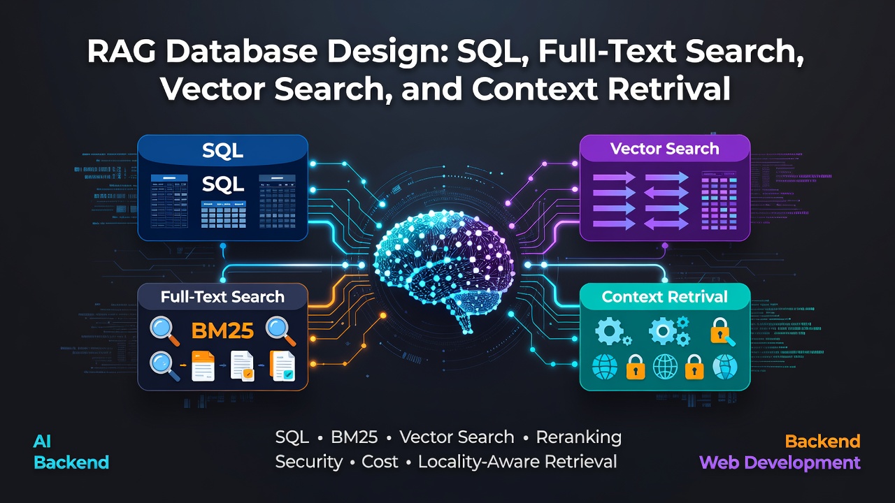 RAG Database Design: SQL, Full-Text Search, Vector Search, and Context Retrieval