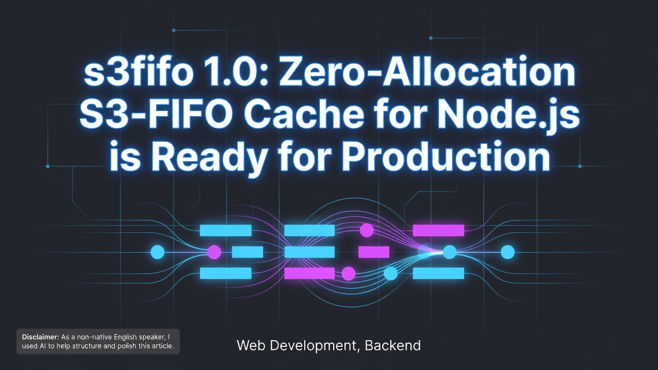 s3fifo 1.0: Zero-Allocation S3-FIFO Cache for Node.js is Ready for Production