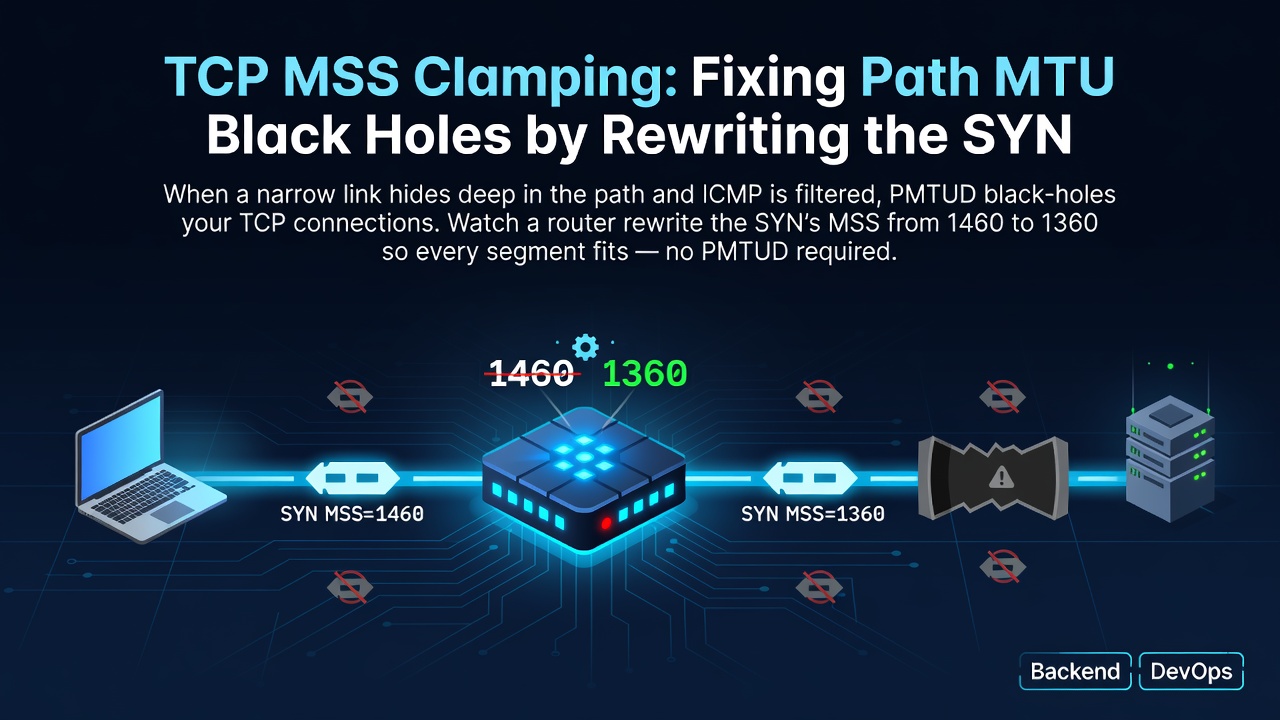 TCP MSS Clamping: Fixing Path MTU Black Holes by Rewriting the SYN