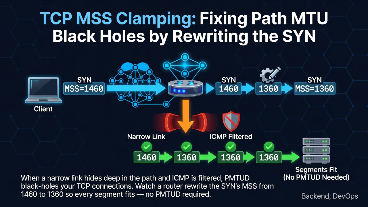 TCP MSS Clamping: Fixing Path MTU Black Holes by Rewriting the SYN