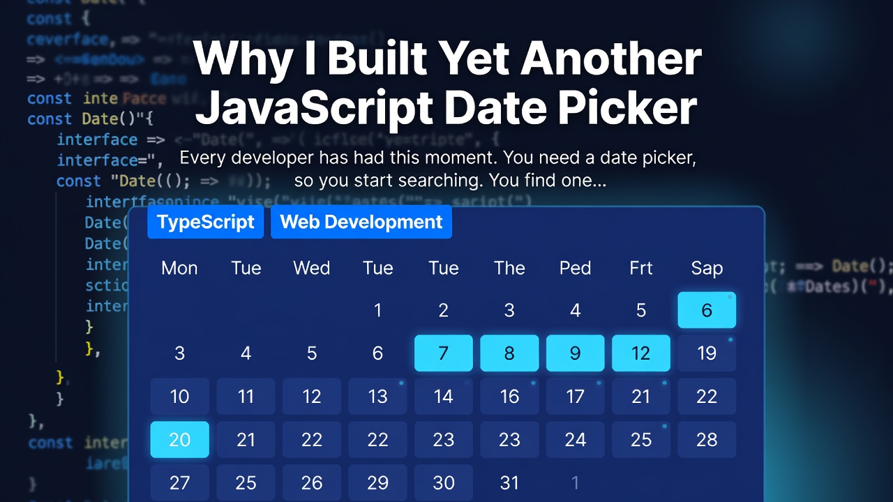 Why I Built Yet Another JavaScript Date Picker