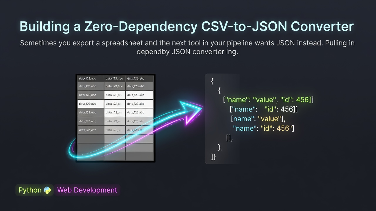 Building a Zero-Dependency CSV-to-JSON Converter