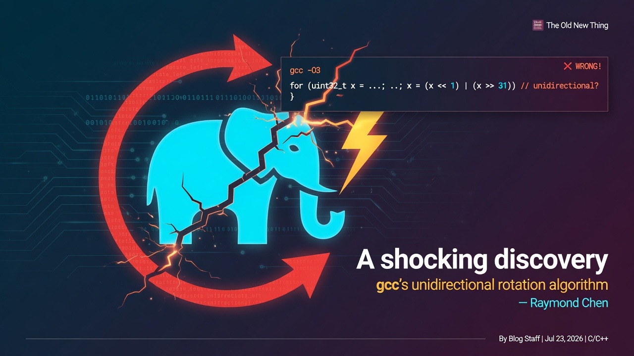 A shocking discovery about gcc’s unidirectional rotation algorithm -- Raymond Chen