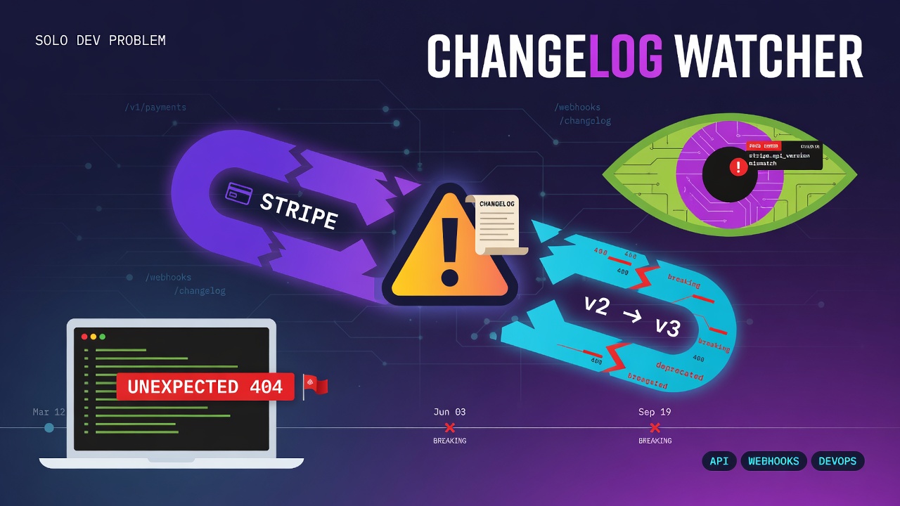 I keep finding out about API breaking changes from production errors, so I'm building a changelog watcher