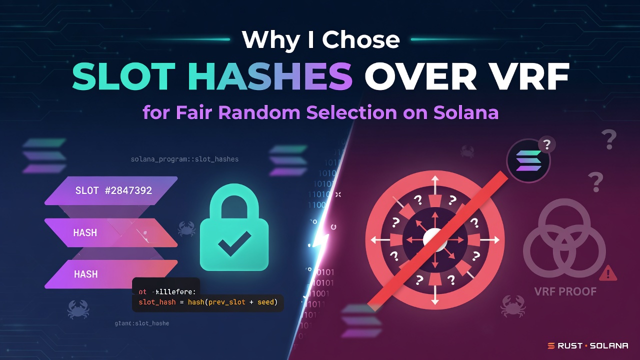 Why I Chose Slot Hashes Over VRF for Fair Random Selection on Solana