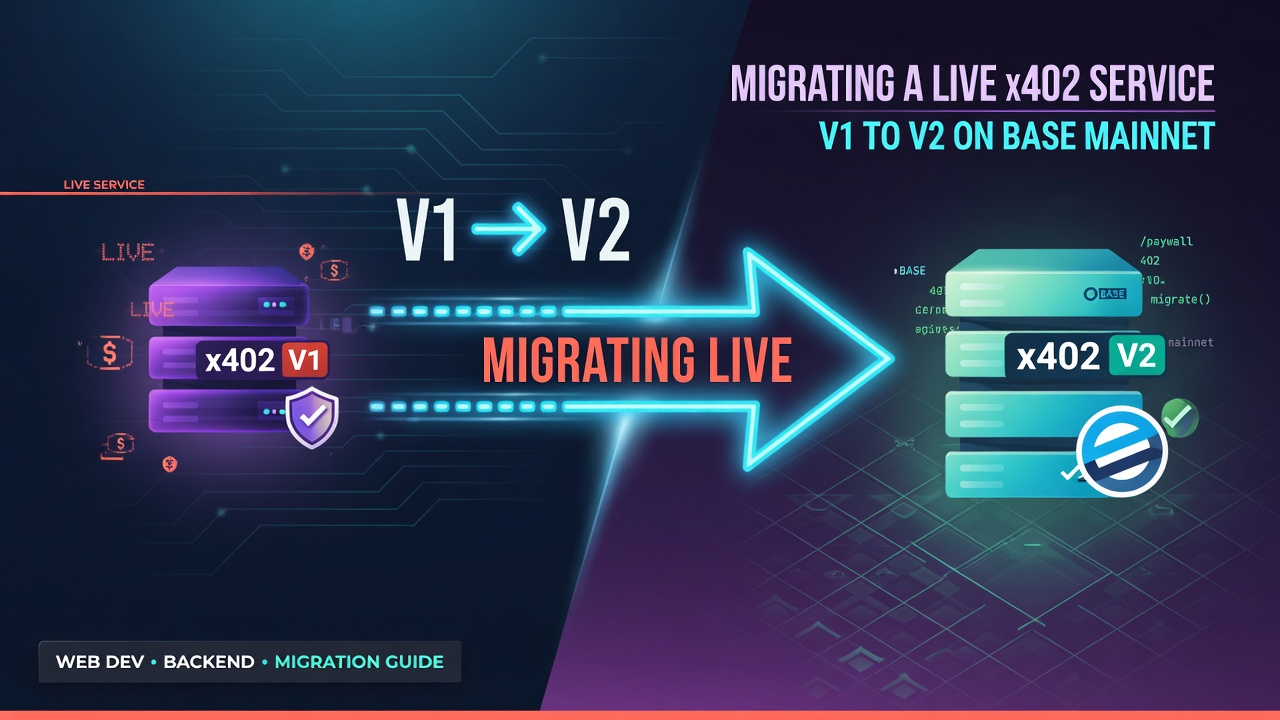 Migrating a live x402 service from V1 to V2 on Base mainnet