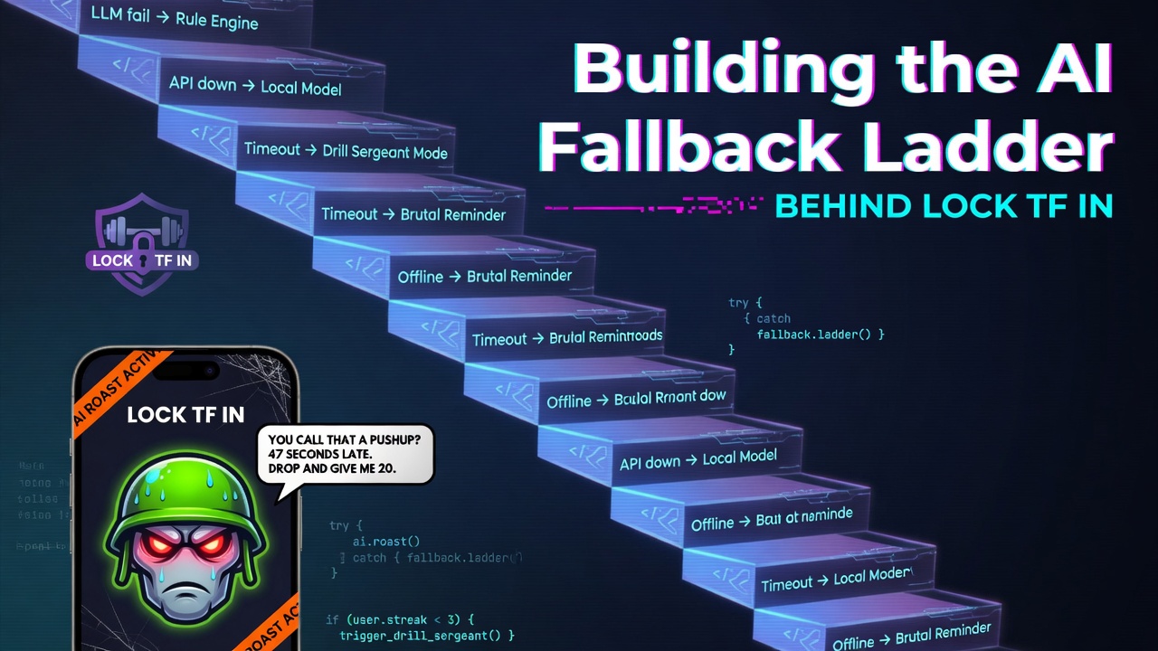 Building the AI Fallback Ladder Behind LOCK TF IN (an app that roasts you into working out)