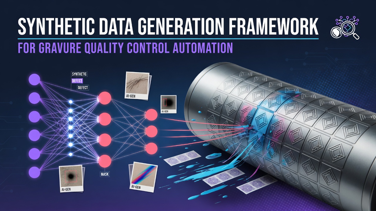 Synthetic data generation framework for quality control automation in gravure printing