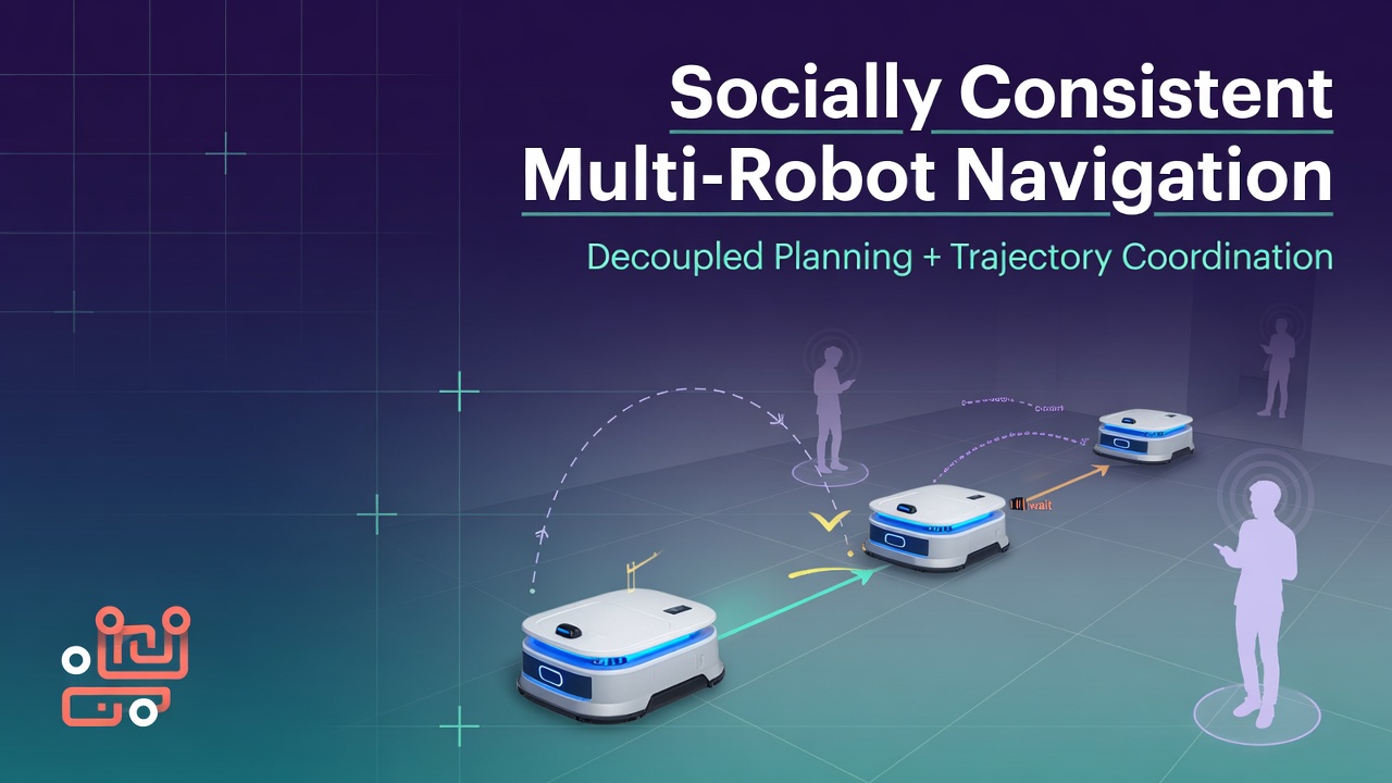 Socially Consistent Multi-Robot Navigation Using Decoupled Planning and Trajectory Coordination