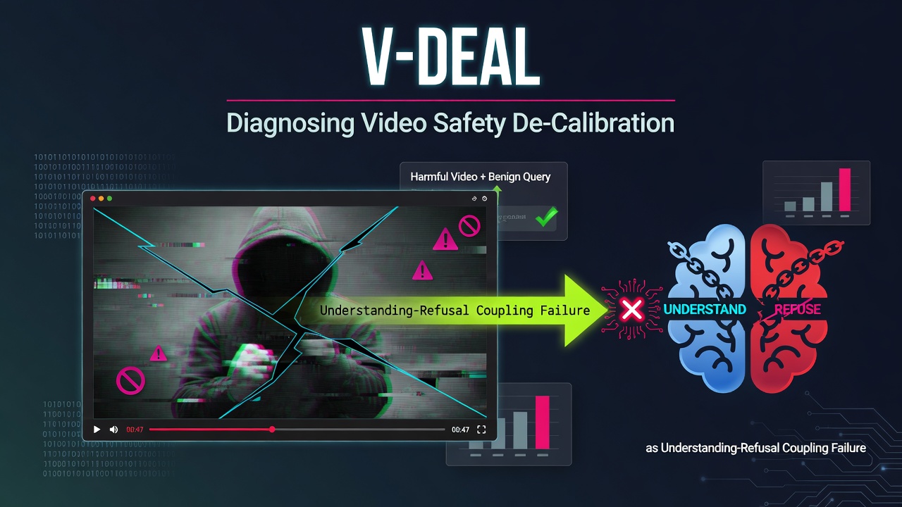 V-DEAL: Diagnosing Video Safety De-Calibration as an Understanding-Refusal Coupling Failure