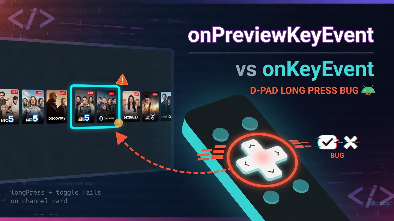 onPreviewKeyEvent vs onKeyEvent on Android TV: A Subtle D-Pad Bug
