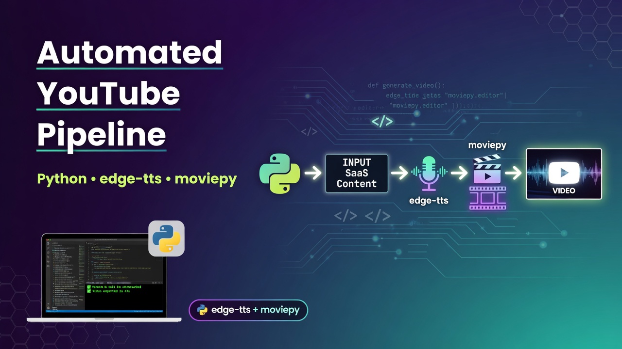 How I built an automated YouTube video pipeline for my SaaS using Python, edge-tts, and moviepy
