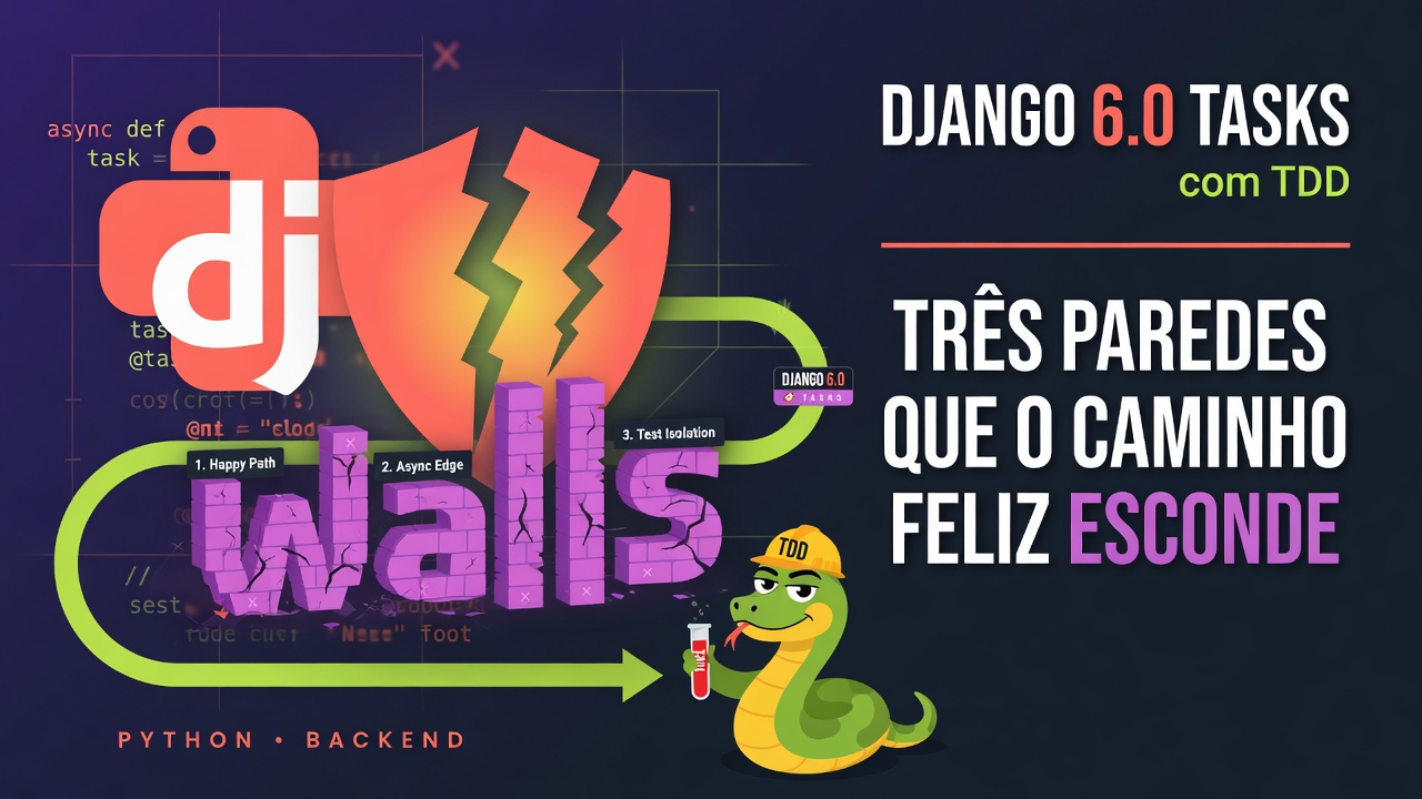 Django 6.0 Tasks com TDD: três paredes que o caminho feliz esconde