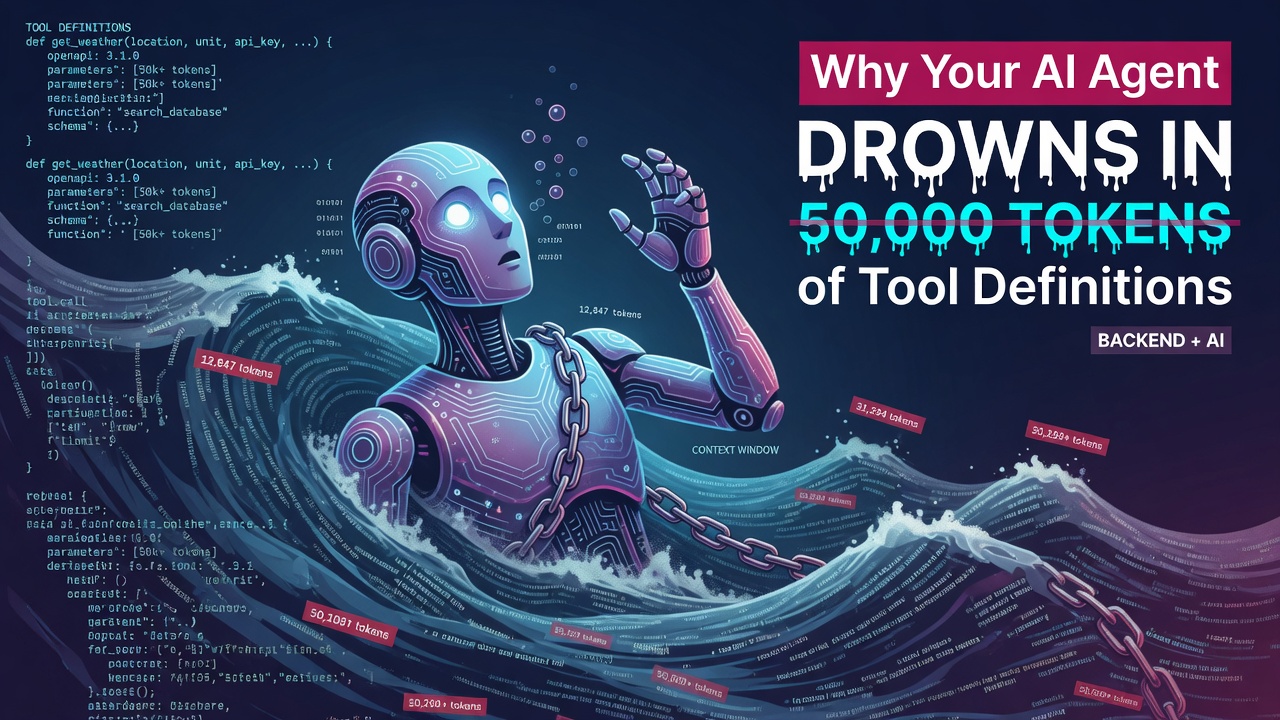 Why Your AI Agent Drowns in 50,000 Tokens of Tool Definitions
