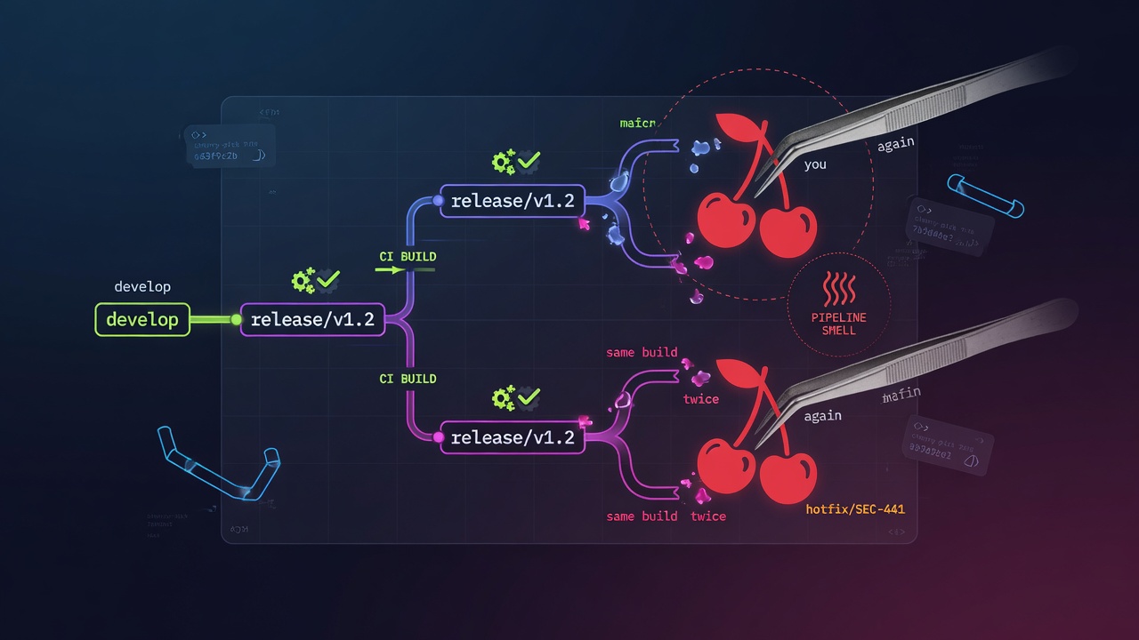 Cherry-picking your hotfix twice is the real pipeline smell