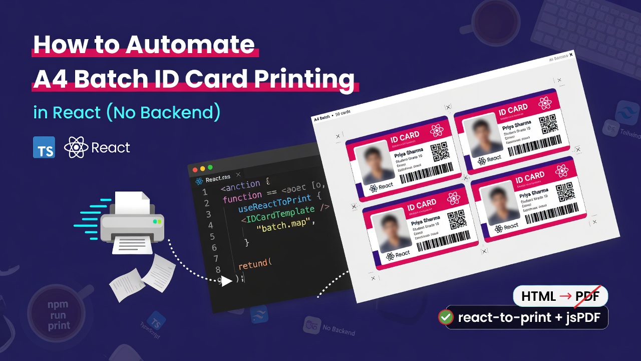 Title: How to Automate A4 Batch ID Card Printing in React (Without a Backend)