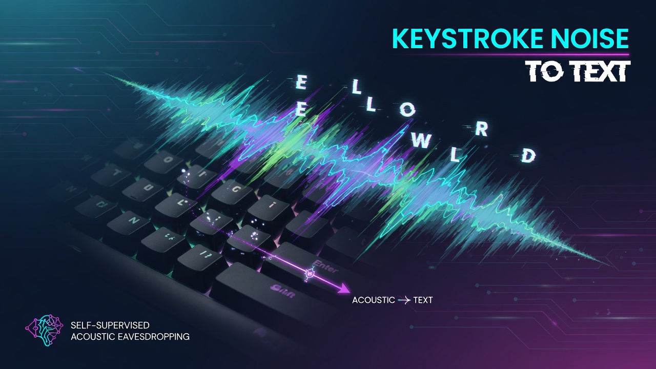 Transforming Keystroke Noise to Text: Self-Supervised Acoustic Eavesdropping Attacks on Keyboards