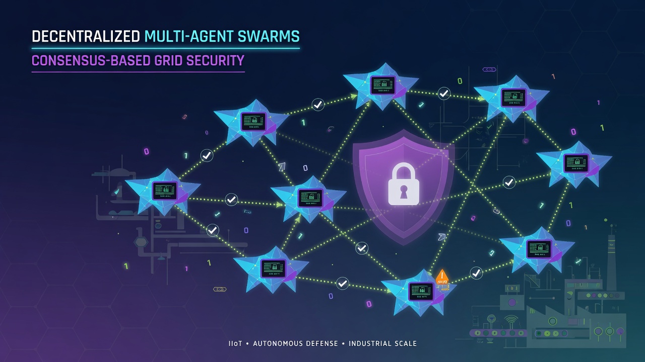 Decentralized Multi-Agent Swarms for Autonomous Grid Security in Industrial IoT: A Consensus-based Approach