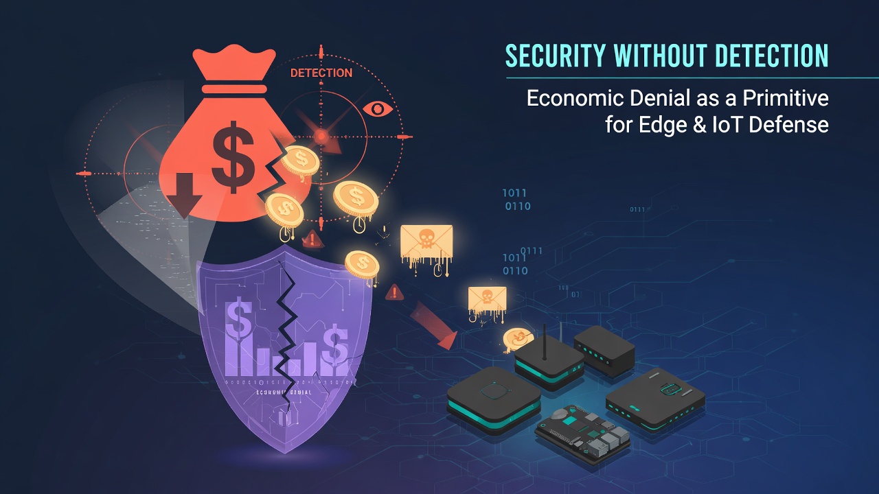 Security Without Detection: Economic Denial as a Primitive for Edge and IoT Defense