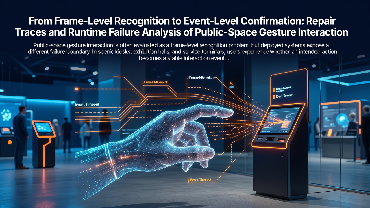 From Frame-Level Recognition to Event-Level Confirmation: Repair Traces and Runtime Failure Analysis of Public-Space Gesture Interaction