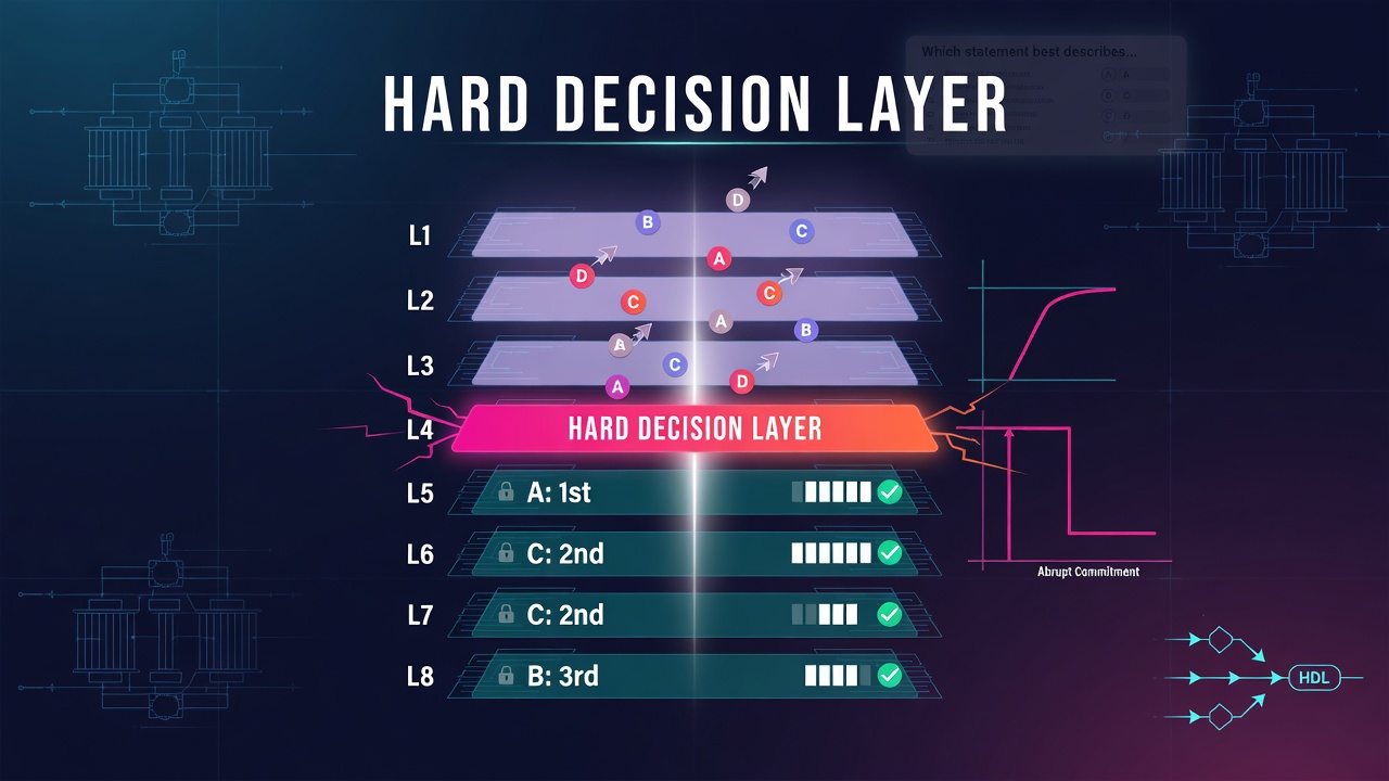 The Hard Decision Layer: Evidence for Committed Inference in Transformers