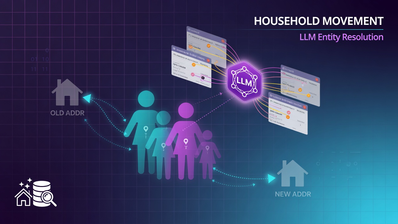 Household Movement Detection in Mixed-Format Occupancy Data Using LLM-Based Entity Resolution