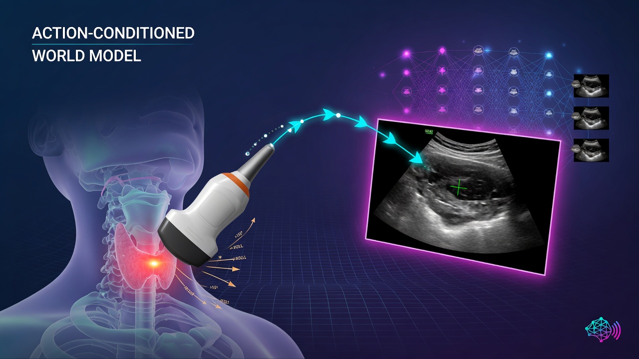 Action-Conditioned World Model for Goal Plane Probe Guidance in Robotic Ultrasound