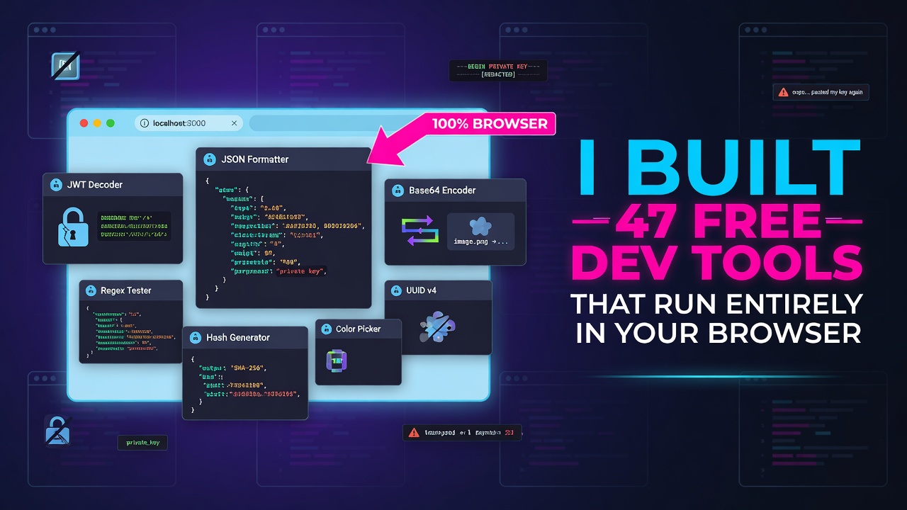 I Built 47 Free Dev Tools That Run Entirely in Your Browser