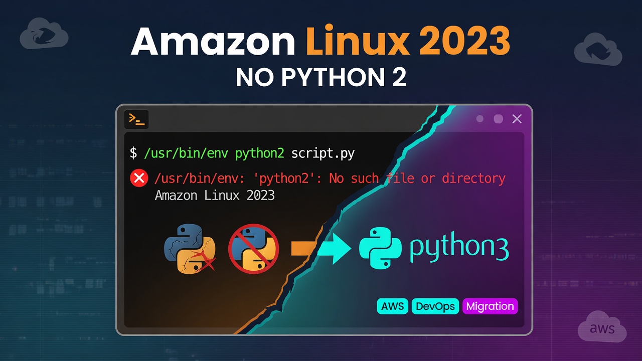 "/usr/bin/env: 'python2': No such file or directory — Amazon Linux 2023 has no Python 2"