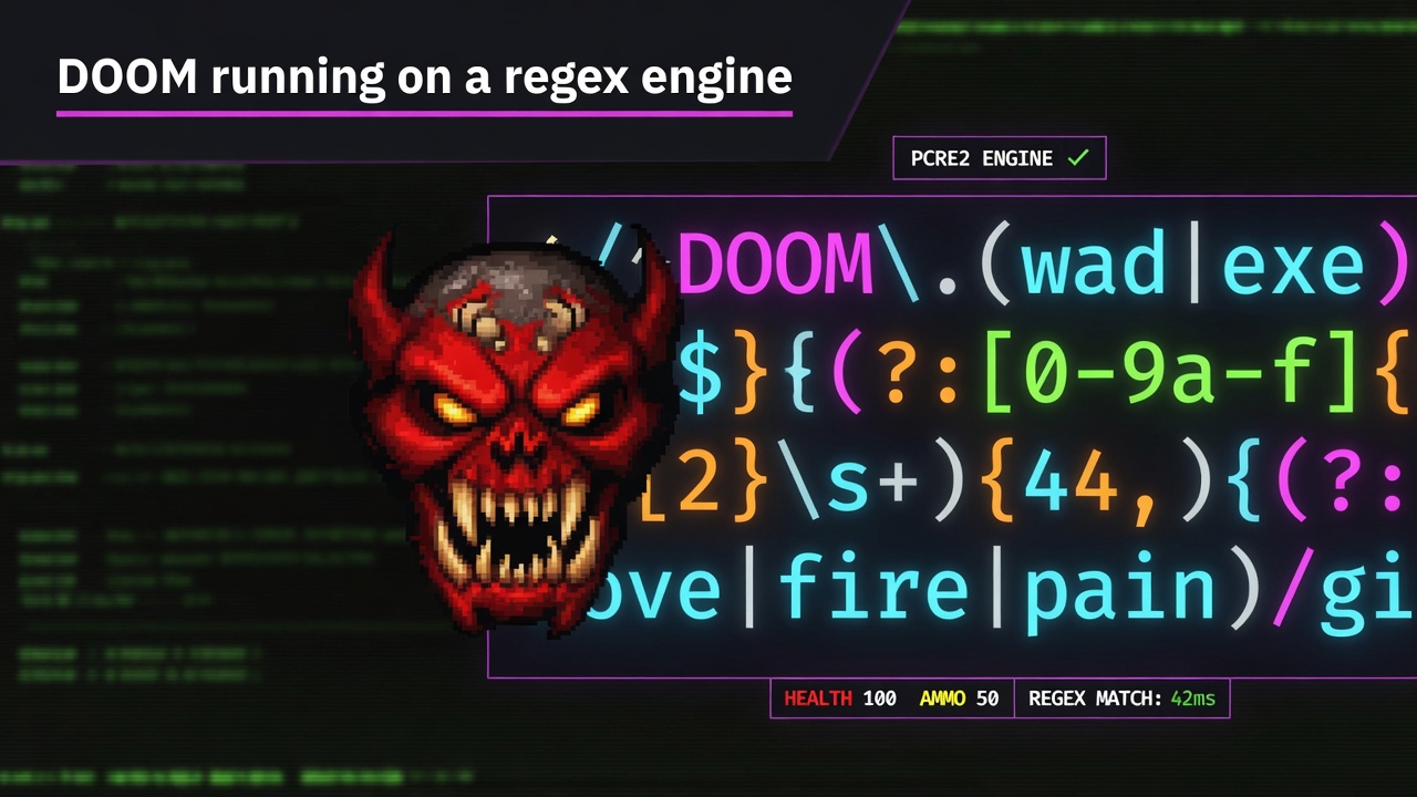 DOOM running on a regex engine